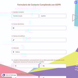 Formulario de Contacto Cumpliendo con GDPR