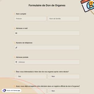 Formulaire de Don de Organes