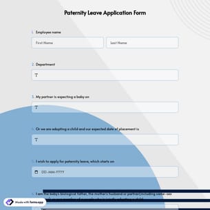Paternity Leave Application Form