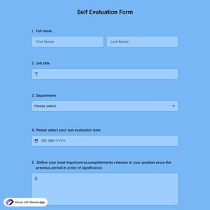 Self Evaluation Form