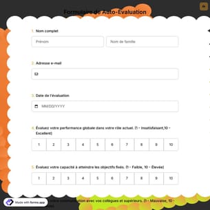 Formulaire de Auto-Évaluation