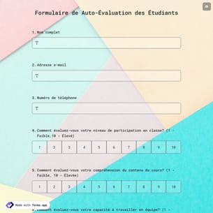 Formulaire de Auto-Évaluation des Étudiants