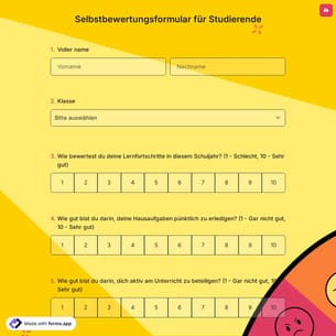 Selbstbewertungsformular für Studierende