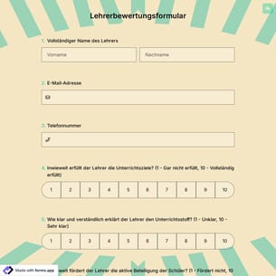 Lehrerbewertungsformular