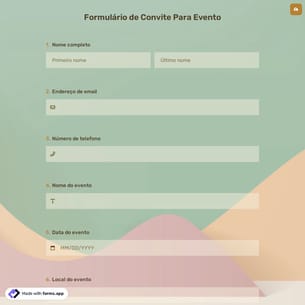 Formulário de Convite Para Evento