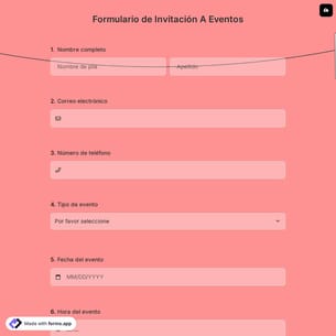 Formulario de Invitación A Eventos
