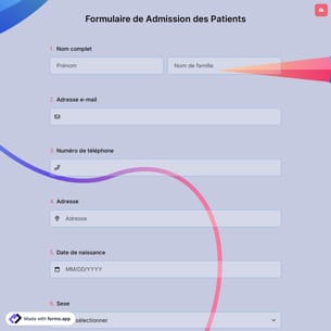 Formulaire de Admission des Patients