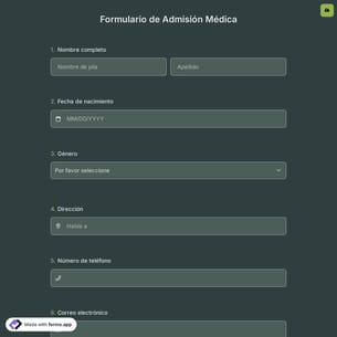 Formulario de Admisión Médica