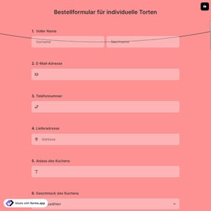 Bestellformular für individuelle Torten