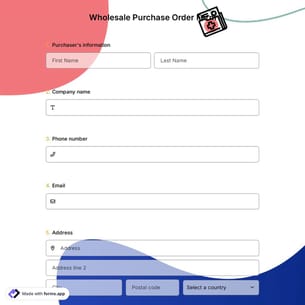Wholesale Purchase Order Form
