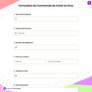 Formulaire de Commande de Achat en Gros