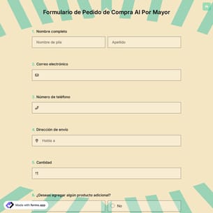 Formulario de Pedido de Compra Al Por Mayor