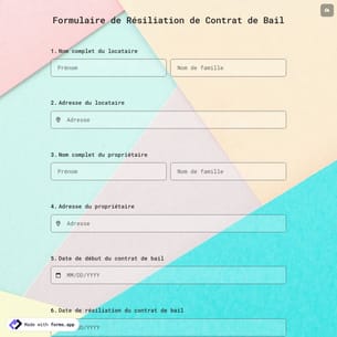 Formulaire de Résiliation de Contrat de Bail