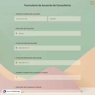 Formulario De Acuerdo De Consultoría