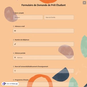 Formulaire De Demande De Prêt Étudiant