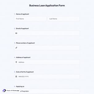 Business Loan Application Form