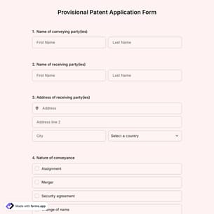 Provisional Patent Application Form