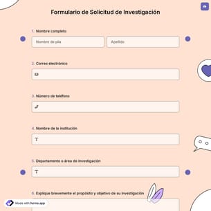 Formulario de Solicitud de Investigación