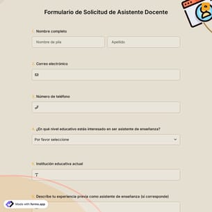 Formulario de Solicitud de Asistente Docente