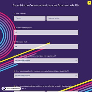 Formulaire de Consentement Pour Les Extension de Cils