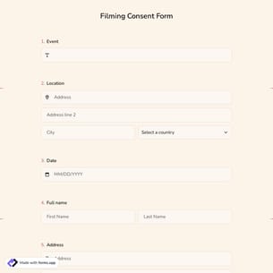 Filming Consent Form