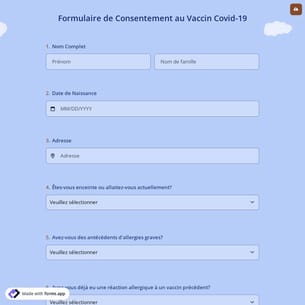 Formulaire De Consentement Au Vaccin Covid-19