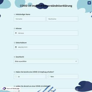 COVID-19 Impfstoff Einverständniserklärung