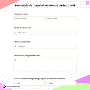 Formulário de Consentimento Para Vacina