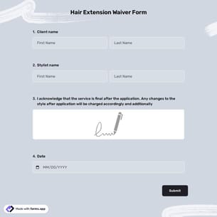 Hair Extension Waiver Form