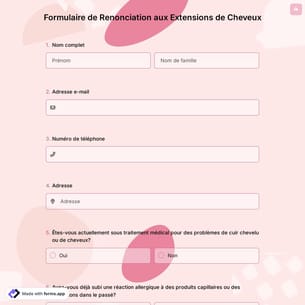 Formulaire de Renonciation aux Extensions de Cheveux