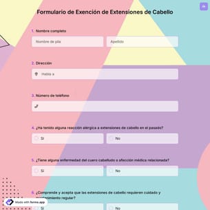 Formulario de Exención de Extensiones de Cabello