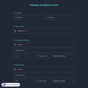 Change of Address Form