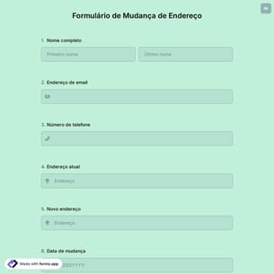 Formulário de Mudança de Endereço