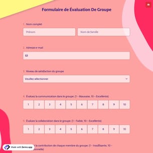 Formulaire de Évaluation De Group