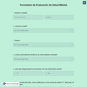 Formulario de Evaluación de Salud Mental