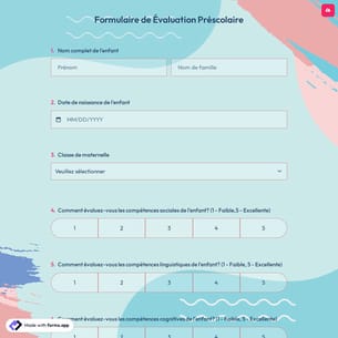 Formulaire de Évaluation Préscolaire