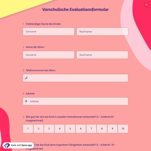 Vorschulische Evaluationsformular