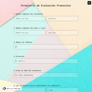 Formulario de Evaluación Preescolar