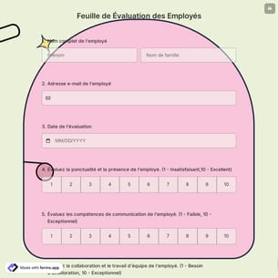 Feuille de Évaluation des Employés