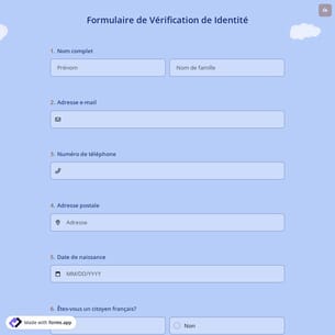 Formulaire de Vérification de Identité
