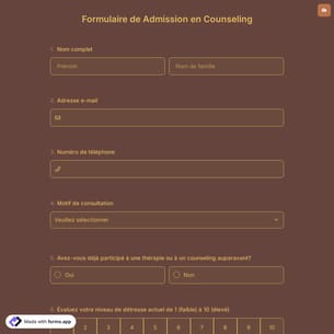 Formulaire de Admission en Counseling