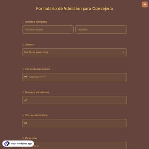 Formulario de Admisión para Consejería
