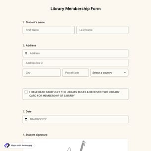 Library Membership Form