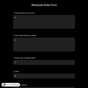 Wholesale Order Form
