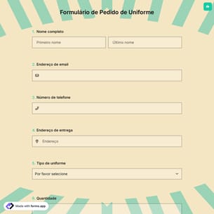 Formulário de Pedido de Uniforme