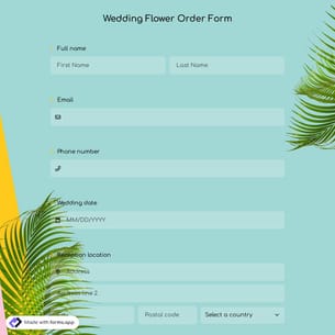 Wedding Flower Order Form