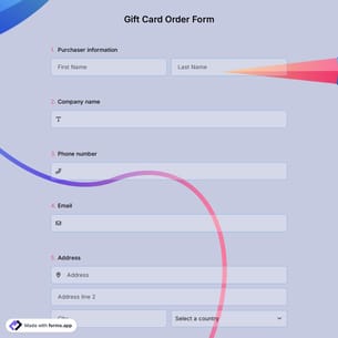 Gift Card Order Form