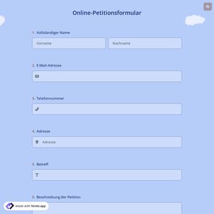 Online-Petitionsformular