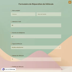 Formulaire de Réparation de Véhicule