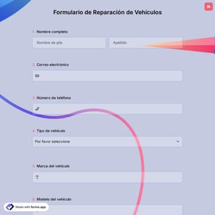 Formulario de Reparación de Vehículos